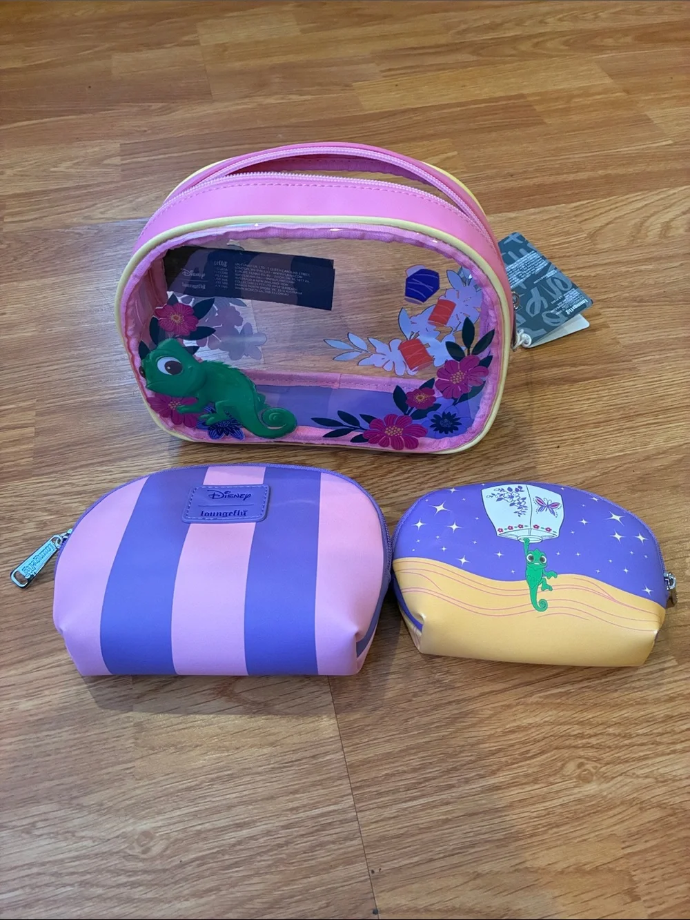 New Loungefly Box Lunch Exclusive Tangled Pascal Clear Cosmetic Bag Chameleon